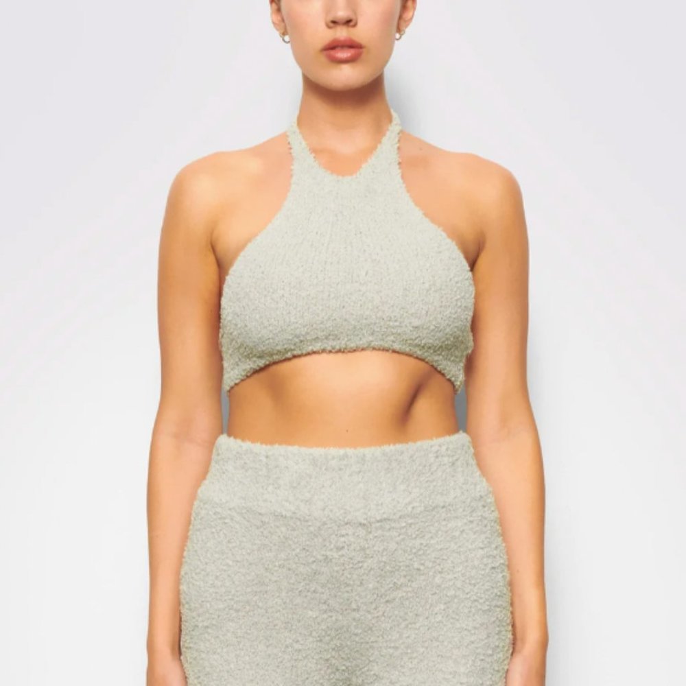 SKIMS COZY KNIT HALTER TOP NWT